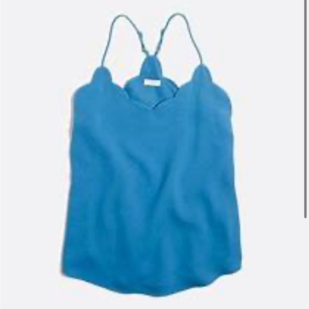 NWT J.Crew blue scalloped cami top Size 14